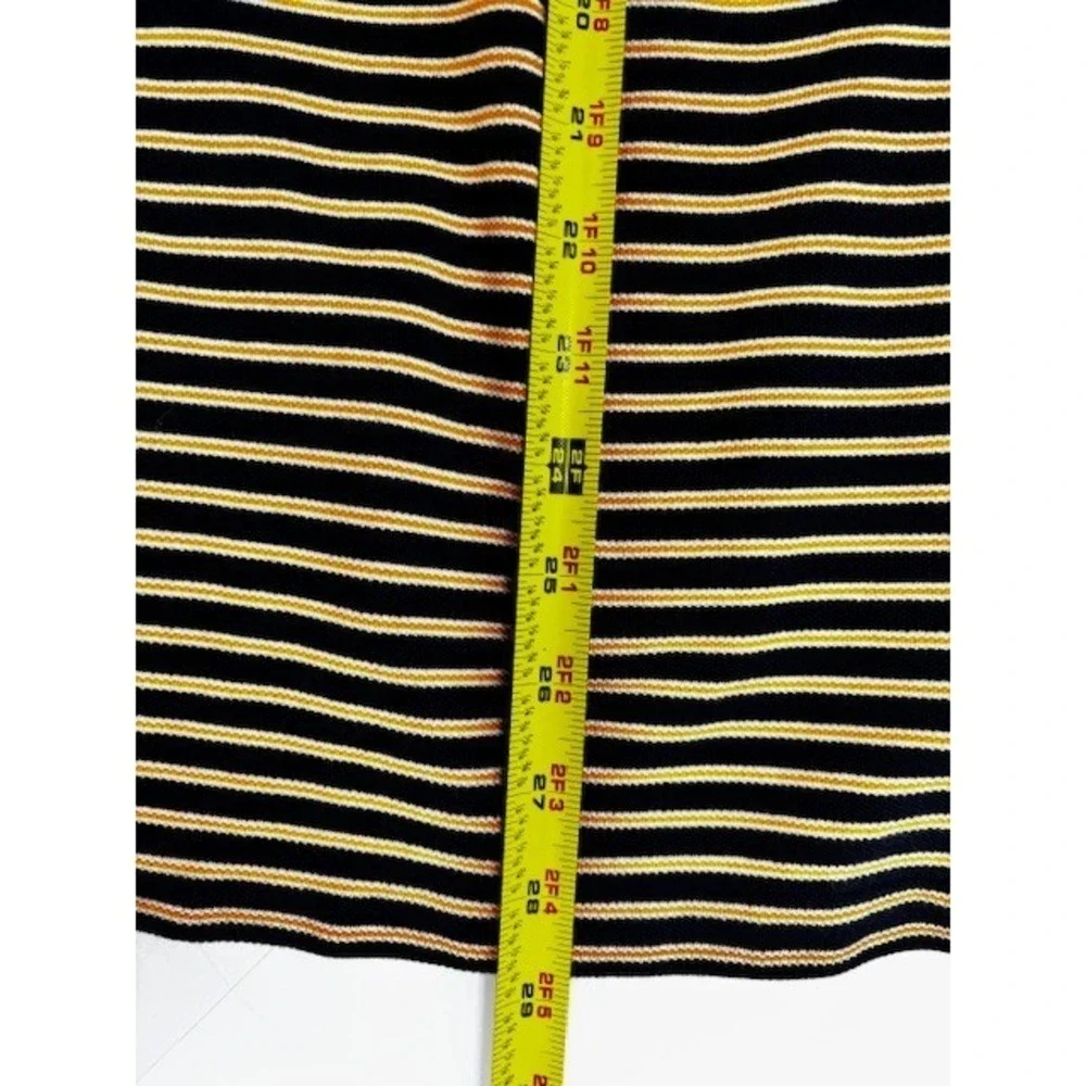 Polo Ralph Lauren Mens XL Stripe Polo Shirt Navy Orange‎ Cotton Pique Short Slv